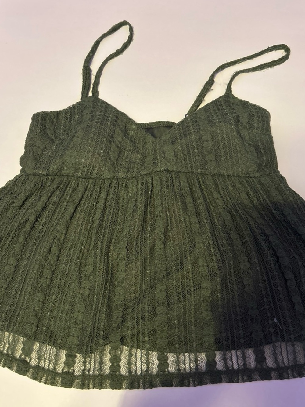 dark green lace cami